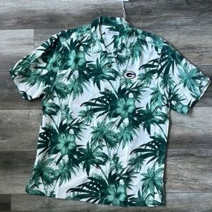 NWT NFL shirt Green Bay Packers Medium Hawaiian floral short sleeve Silk